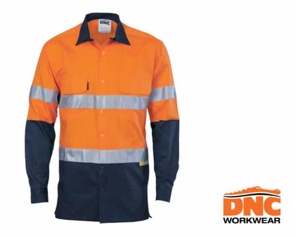 Hi-Vis Cool Breeze 3-Way L/S Shirt Orange/Navy