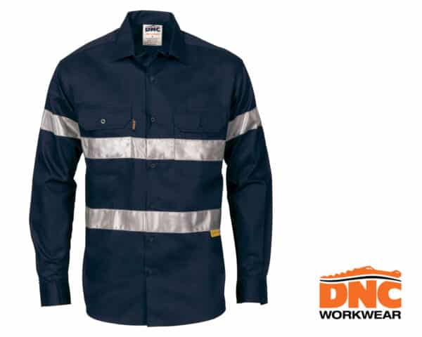 Hi-Vis Drill Reflective L/S Shirt Navy
