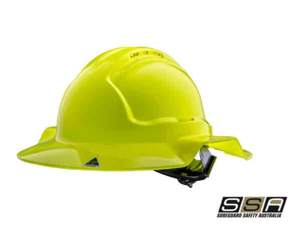 Tuffgard Broad Brim Hard Hat (Earmuff Compatible) Fluro Yellow