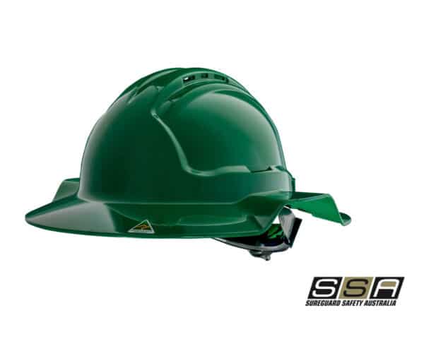 Tuffgard Broad Brim Hard Hat (Earmuff Compatible) Green