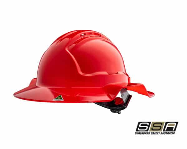 Tuffgard Broad Brim Hard Hat (Earmuff Compatible) Red