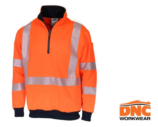 Hi-Vis X Back Segmented 1/2 Zip L/S Polar Fleece