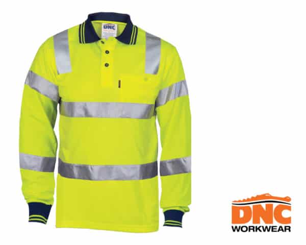 Hi-Vis Taped Biomotion L/S Polo Yellow
